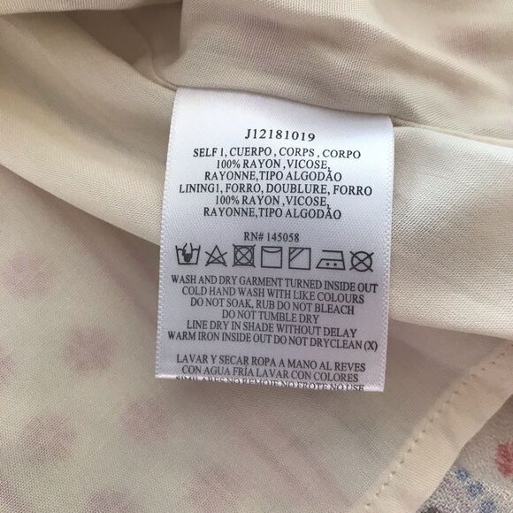 JETSET DIARIES Mini Wrap Dress Floral Print Spaghetti Strap Cream Medium New - Picture 10 of 12